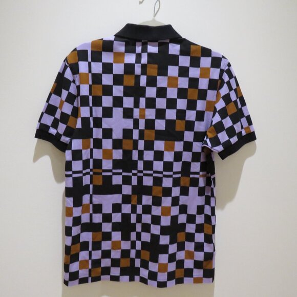 FRED PERRY Chequerboard Ultra Violet Polo Shirt Mod Preppy - Men's Size S NWT - Picture 10 of 15